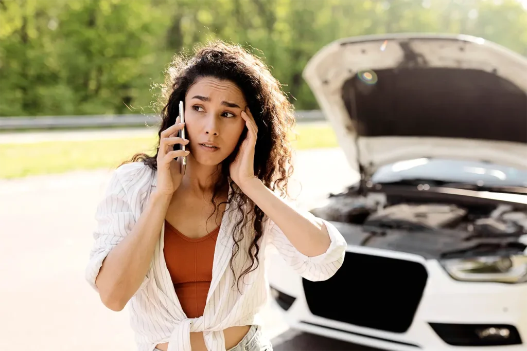 Woman in a car accident needing legal assistance from Kehoe Sands Law in Hillsboro OR