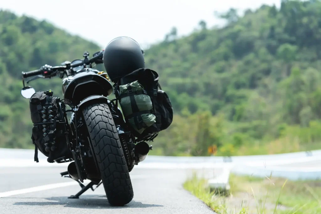 Motorcycle on roadside seeking legal guidance from motorcycle accident lawyers in Hillsboro Oregon