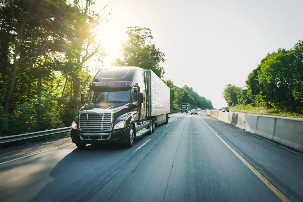 Semi trucks driving on highway with truck accident legal support in Hillsboro Oregon